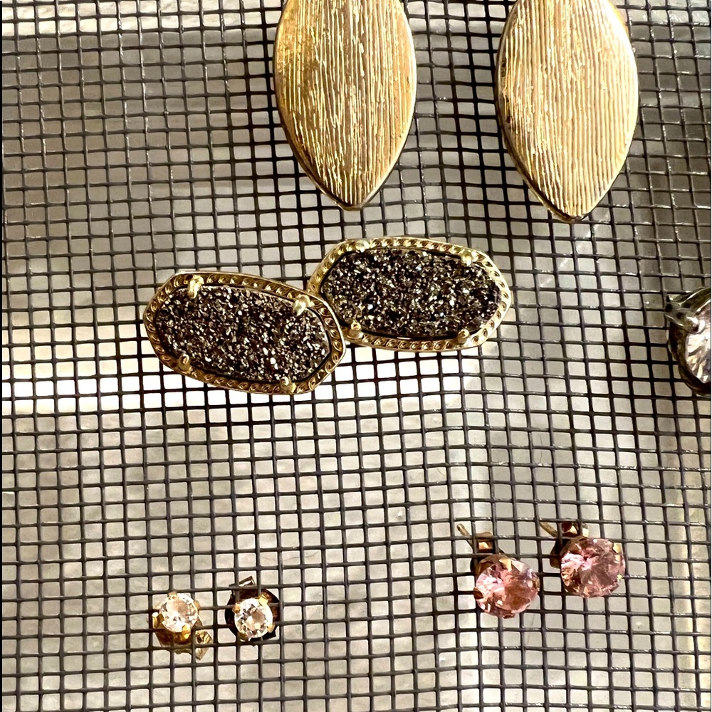Kendra Scott Earrings Ellie Gold Stud Earrings in Platinum Drusy